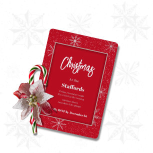 En Aluminium Invitation à l'huile d'argent de Noël Shadowbox