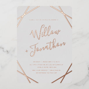 En Aluminium Invitation à l'huile de bordure géométrique