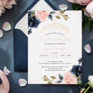 En Aluminium Invitation à l'huile de Quinceanera de la Marine r