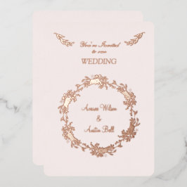 En Aluminium Invitation à l'huile d'or Rose Floral