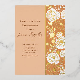 En Aluminium Invitation à l'huile légère Apricot Quinceañera