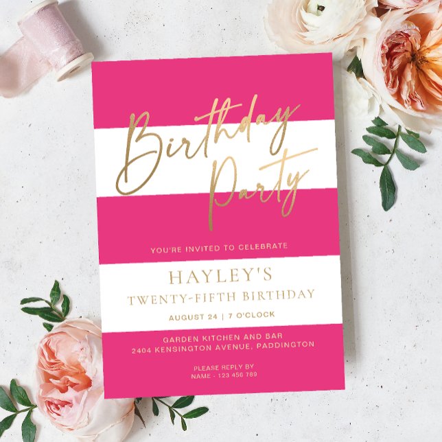 En Aluminium Invitation à l'huile rose chaude (Créateur téléchargé)