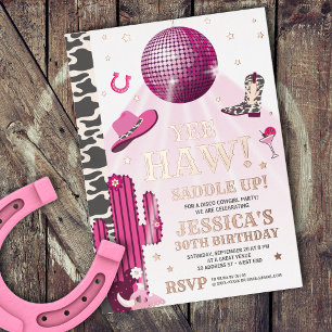 En Aluminium Invitation à une fête d'anniversaire de cowgirl di