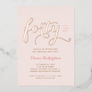 En Aluminium Invitation à une fête d'anniversaire glamour rose