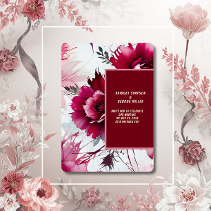 En Aluminium invitation abstraite de feuille mariage rose rose 