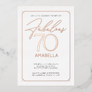 En Aluminium Invitation anniversaire 70 ans élégante et fabuleu
