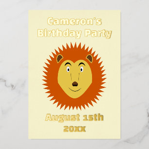 En Aluminium Invitation anniversaire personnalisée Lion signe d