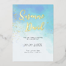 Invitation Aquarelle et Feuille de Metal