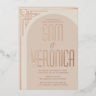 En Aluminium Invitation Arc Déco Moderne Beige