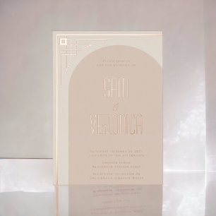 En Aluminium Invitation Arc Déco Moderne Beige