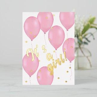 En Aluminium Invitation baby shower à huile rose Ballons