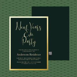 En Aluminium Invitation classique Green New Year's Eve Party