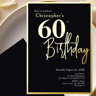 En Aluminium Invitation d'anniversaire 60 ans moderne élégante