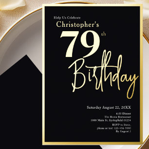 En Aluminium Invitation d'anniversaire 79 ans moderne élégant e