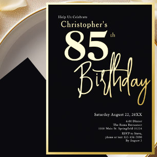 En Aluminium Invitation d'anniversaire 85 ans moderne élégant e