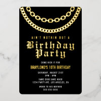 Invitation d'anniversaire Hip Hop avec feuille d'a