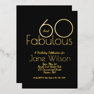 En Aluminium Invitation d'anniversaire soixante ans et fabuleus