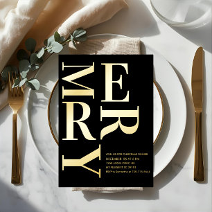 En Aluminium Invitation de fête de Noël « MERRY » à feuille d'o