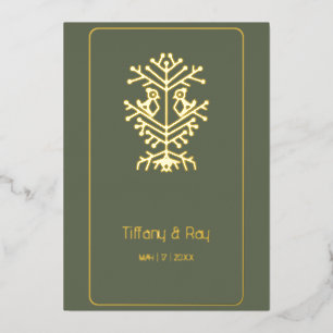 En Aluminium Invitation de Foil Mariage de l'arbre de vie