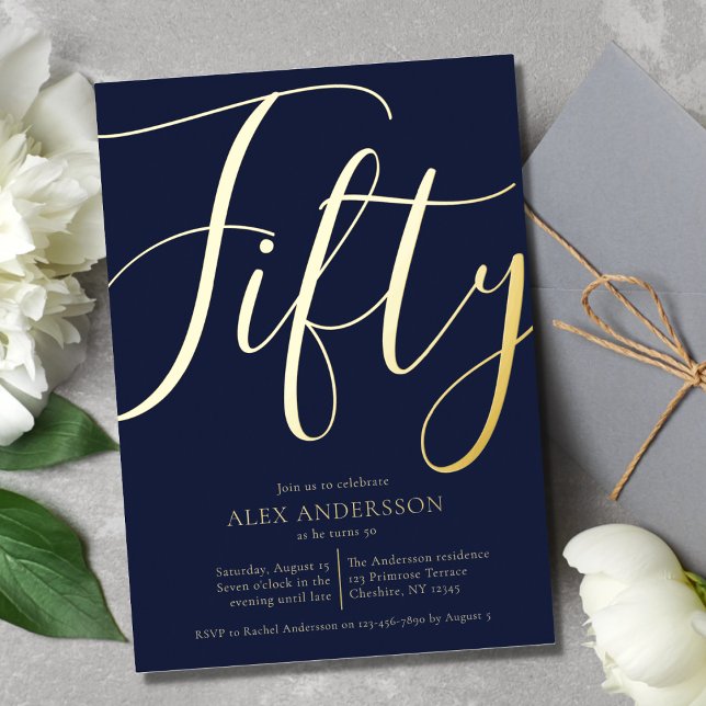 En Aluminium Invitation de Foil pour le 50e anniversaire de la  (Créateur téléchargé)