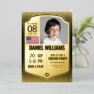 En Aluminium Invitation de football, Bouclier de football or