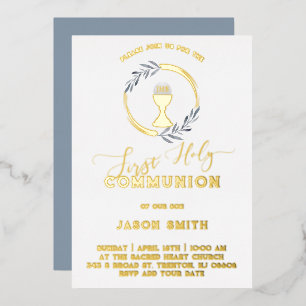 En Aluminium Invitation de la première sainte communion
