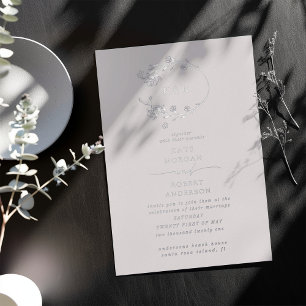 En Aluminium Invitation de mariage à motif floral moderne esqui