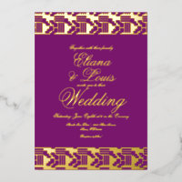 Invitation de mariage africaine avec feuille d'or