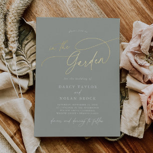 En Aluminium Invitation de mariage élégante avec charme de jard