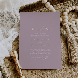 En Aluminium Invitation de mariage élégante avec charme rose et