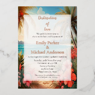 En Aluminium Invitation de mariage élégante avec feuille d'or