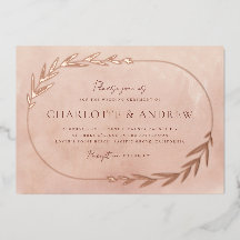 Invitation de mariage élégante avec rameau floral 