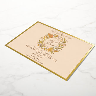 En Aluminium Invitation de mariage florale Art Nouveau élégante