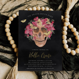En Aluminium Invitation de mariage Halloween Fleur de Crâne Orc