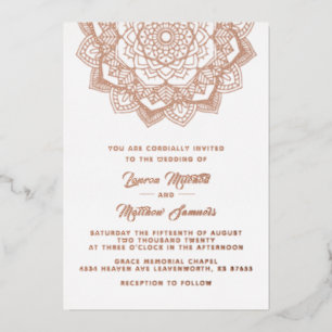 En Aluminium Invitation de mariage mandala or papier d'aluminiu