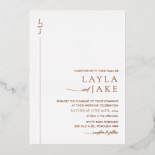 En Aluminium Invitation de mariage moderne avec feuille d'alumi