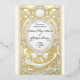 En Aluminium Invitation de mariage Motif Opulent Atelier,