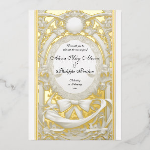 En Aluminium Invitation de mariage Motif Opulent Atelier,