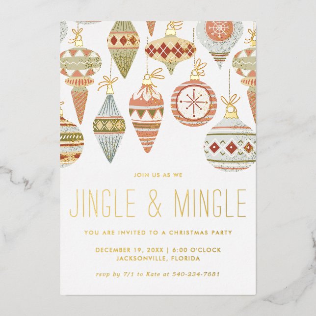 En Aluminium Invitation de Noël Jingle & Mingle (Recto)