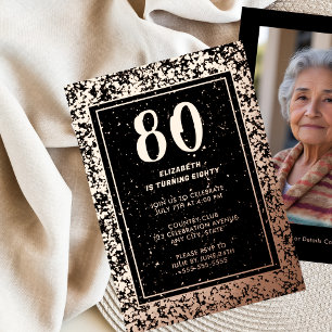 En Aluminium Invitation du 80e anniversaire Modèle personnalisé