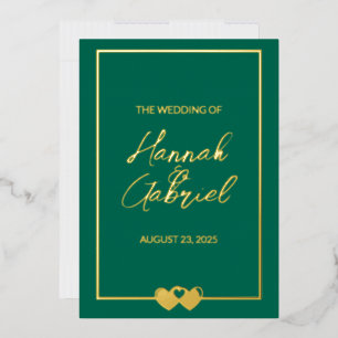 En Aluminium Invitation du Mariage Emerald Foil