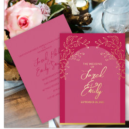 En Aluminium Invitation du Rose mariage Red Foil