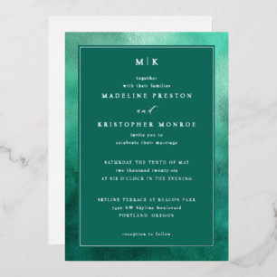 En Aluminium Invitation élégante à l'aquarelle sarcelle