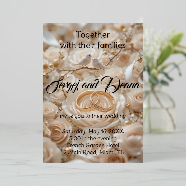 En Aluminium Invitation Feuille (Debout devant)