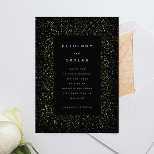 En Aluminium Invitation Gold Starry Night Foil