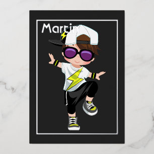 En Aluminium Invitation Hip hop Anniversaire de enfant Foil