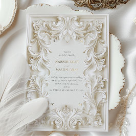 En Aluminium Invitation Mariage cadre d'élégance baroque