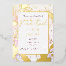 Invitation minimale couleur aquarelle et feuille