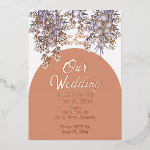 En Aluminium Invitation minimaliste élégante et chic avec feuil
