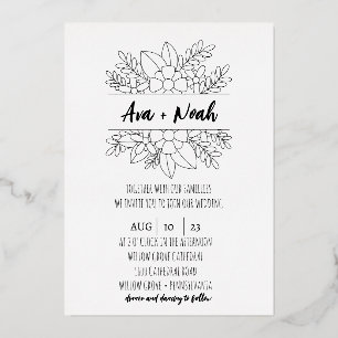 En Aluminium Invitation minimaliste Mariage Foil